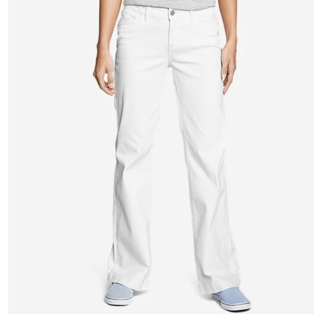 Eddie Bauer Womens White Trouser Denim Live Your Adventure NWT 16P